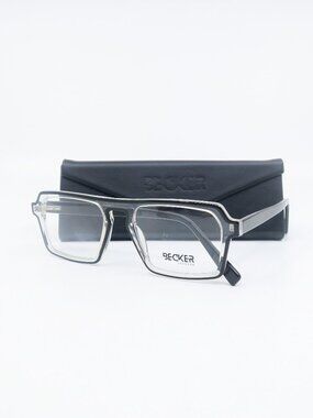 Becker BL 2836 C2 54mm Clear & Black Trendy Fashion Italian Unisex Eyeglasses.